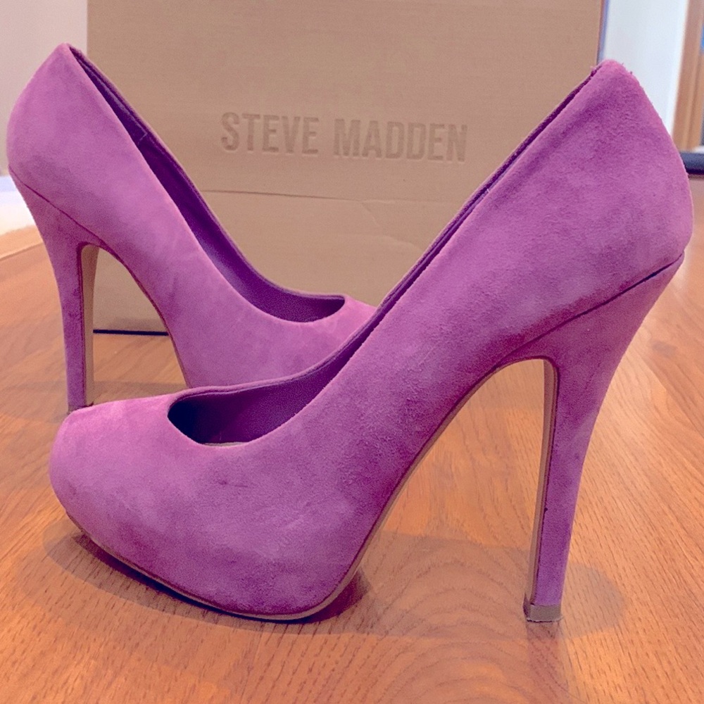Steve Madden Purple Suede Platform Heel 7.5